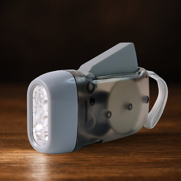 3 LED Hand Press Torch Hand Crank Flashlight Hand Pressing Flashlight Traveling Torch Light Manual Generator, Battery-Free Flashlight (1 Pc)